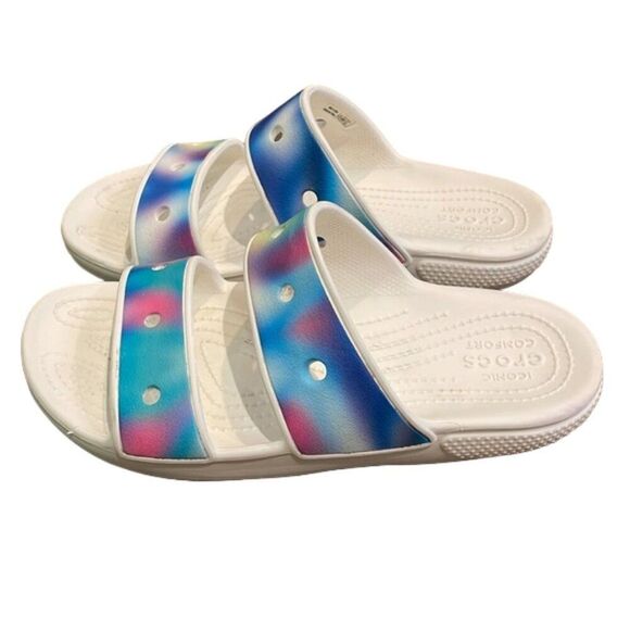 Crocs Classic Two Band Slide Sandal Shoes Unisex Size M6 W8 207771 Comfort - Picture 3 of 12